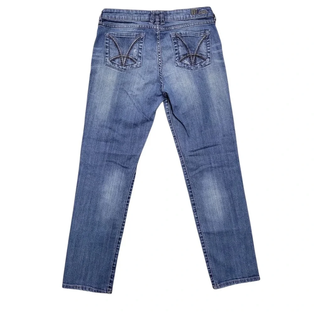 Kut Form The Kloth Midrise Straight Leg‎ Dark Blue Denim Womens Jeans Sz 32 B219